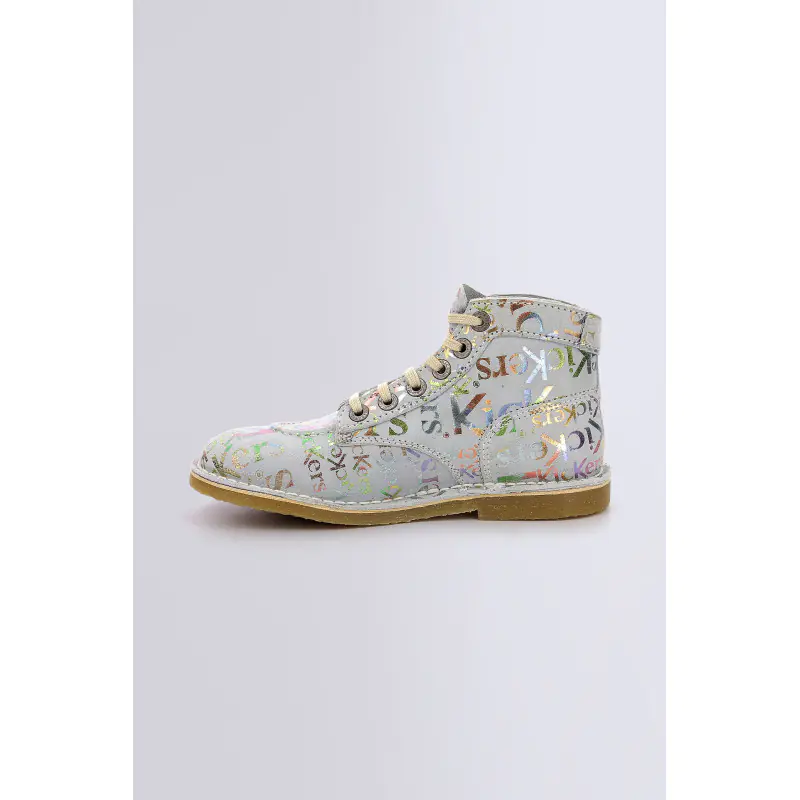 KICKLEGEND BLEU CLAIR IMPRIME ARGENT BOTTINES Cuir Femme