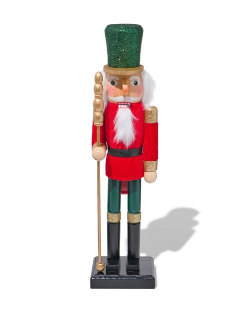 casse-noisette 36cm bois rouge/vert
