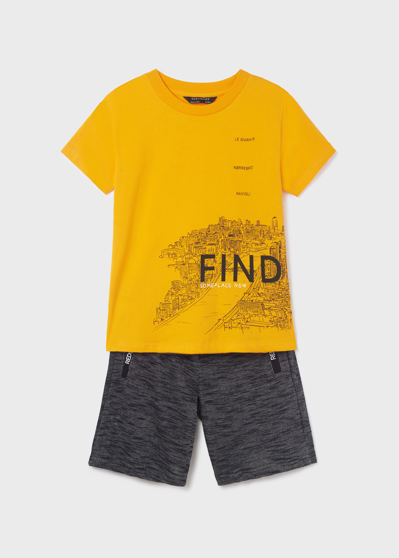 Conjunto de algodão de duas peças para meninos