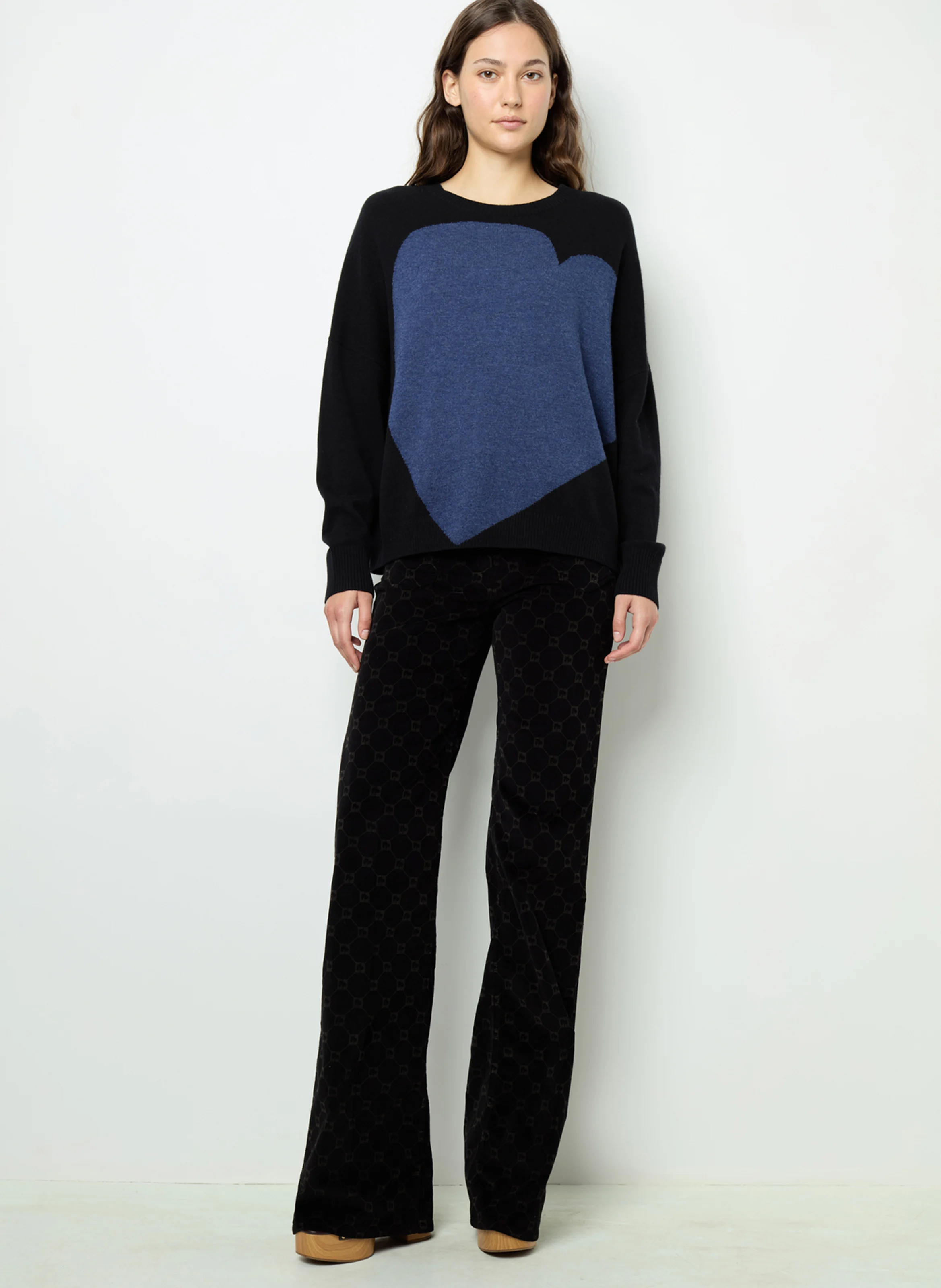 JORDANE - Pull col rond en laine | Bleu