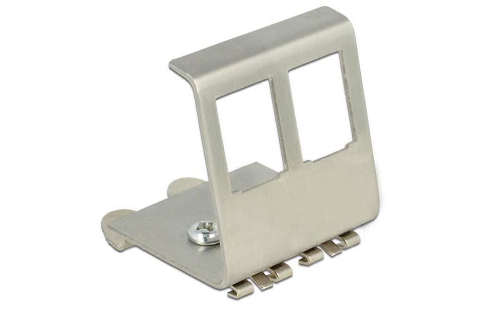 Hutschienenhalter Keystone für 2x AnschlüsseMetallhalterung für Hutschienen mit 2 Keystone Ports