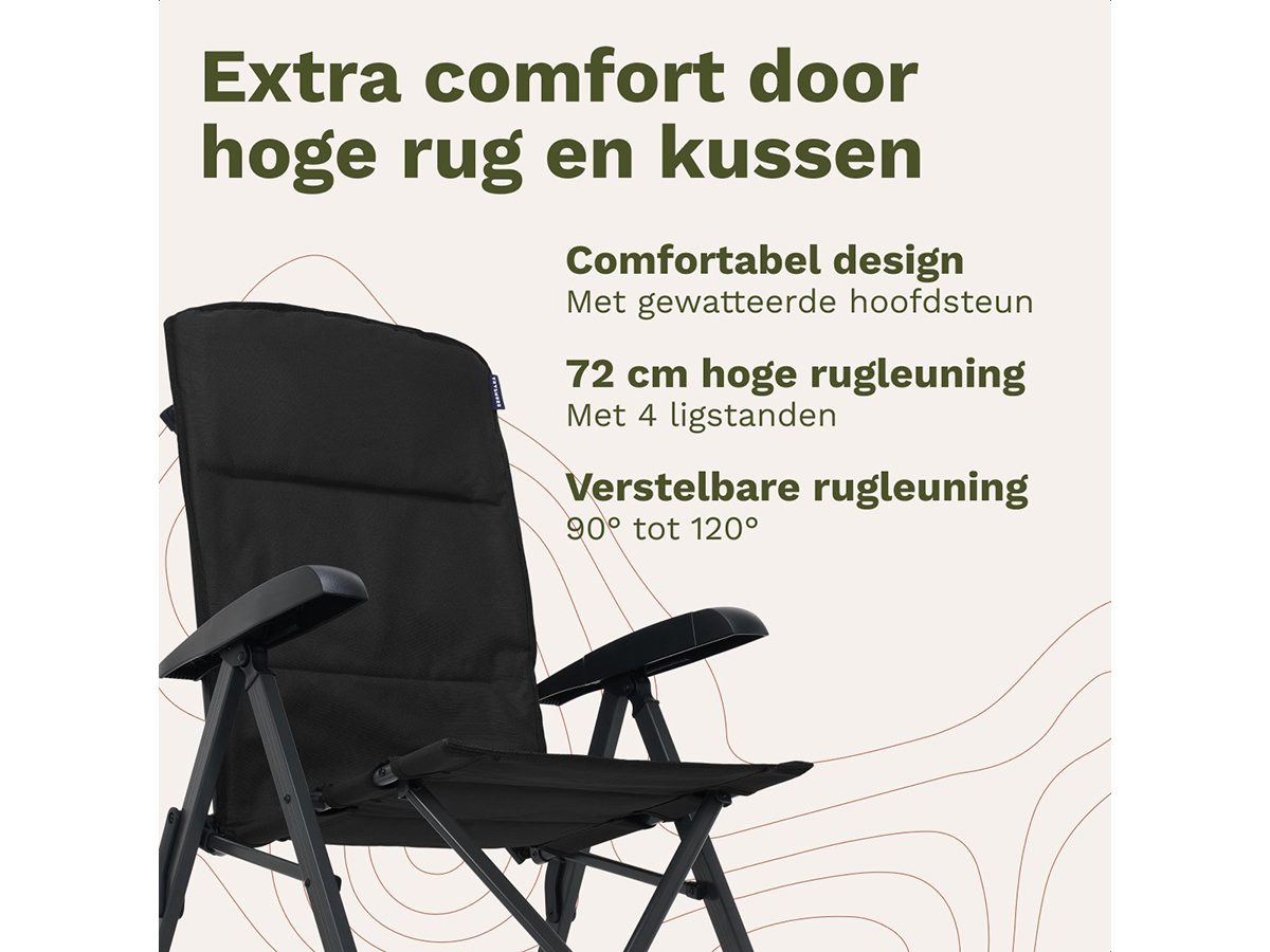 TRVLMORE Luxe Soft Black vouwstoel - Set van 2
