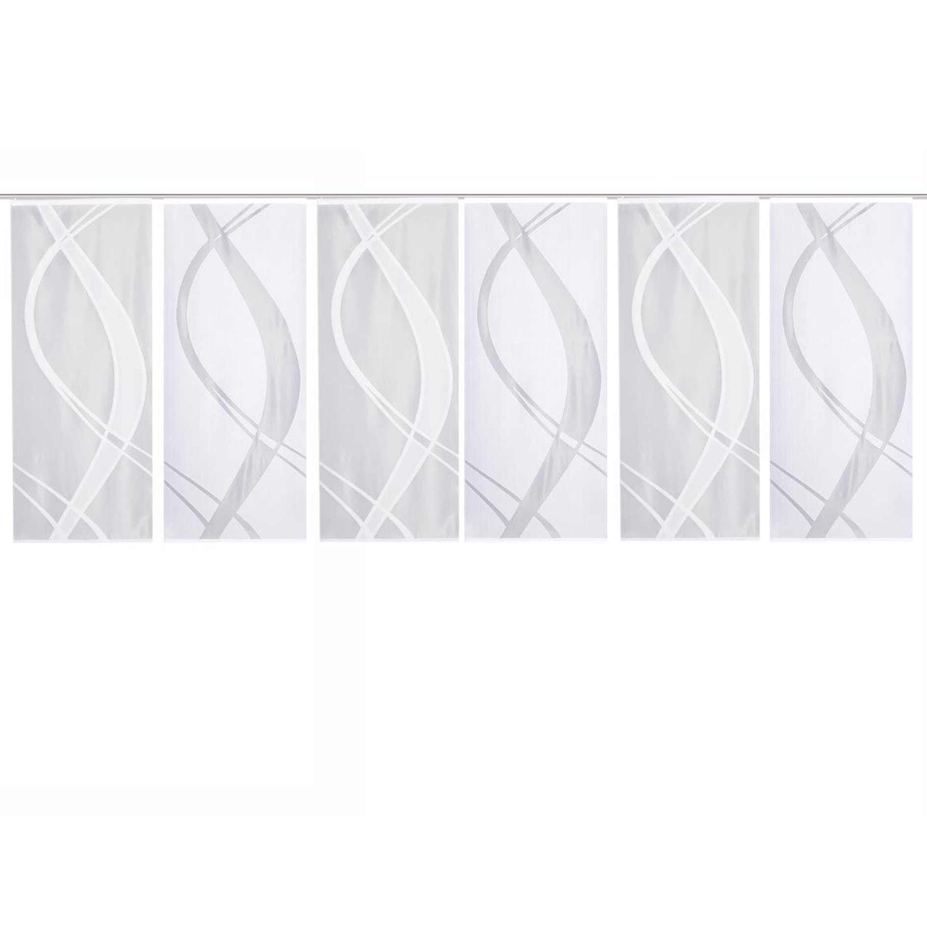 6-teiliges Schiebevorhang-Set TIBASO - transparent-weiß - je 57x145 cm