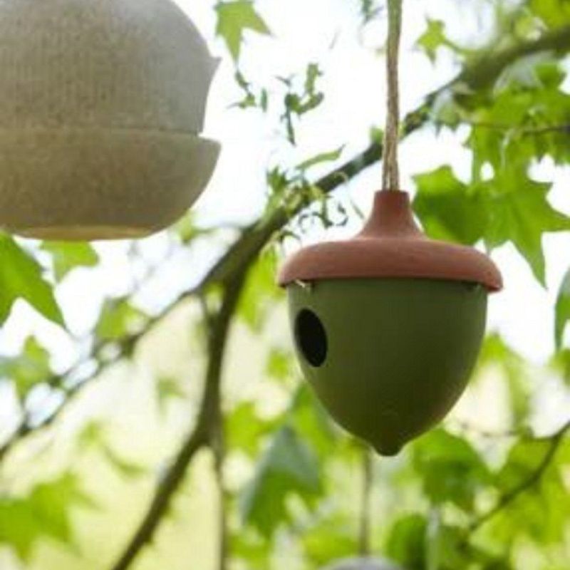 Point Virgule vogelhuisje bamboevezel eikel groen
