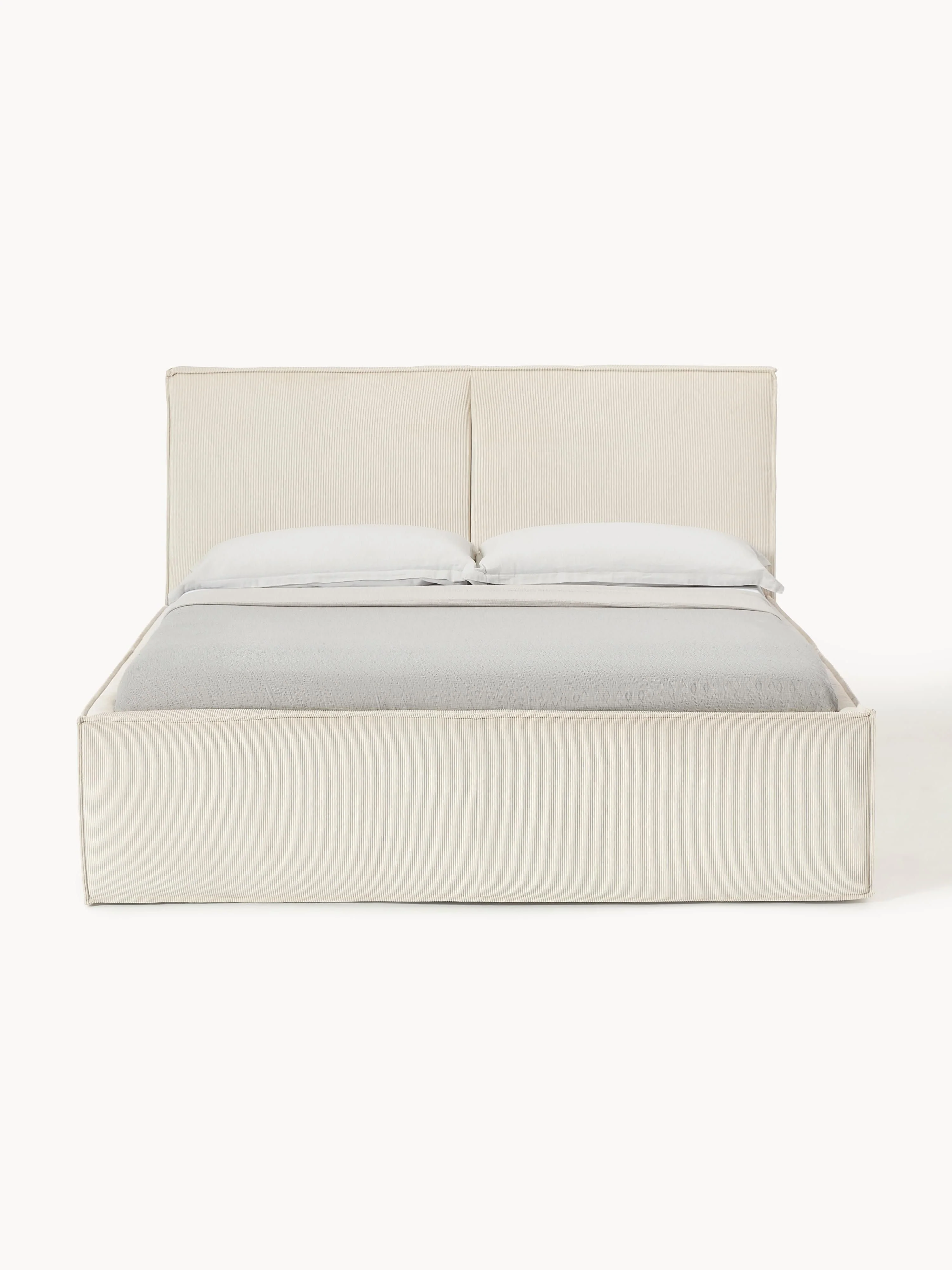Ribfluwelen gestoffeerd bed Dream met opbergruimte