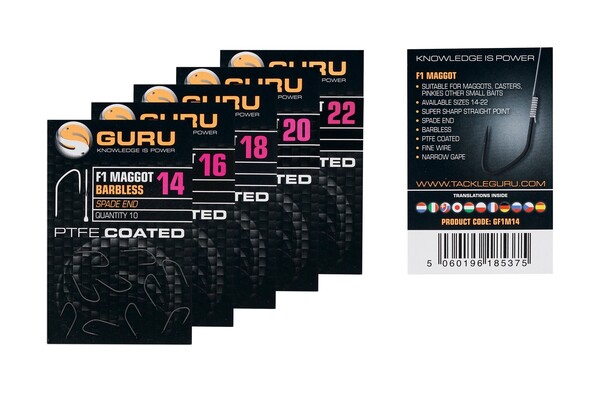 Hameçons Guru F1 Maggot Barbless (10 pièces)