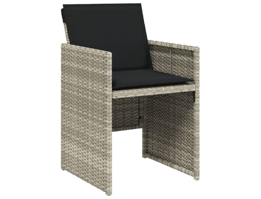 VIDAXL - Chaises de jardin avec coussins 4 pcs gris clair résine tres...