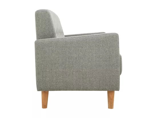 Canapé scandinave 2 places en tissu gris et bois clair MOON