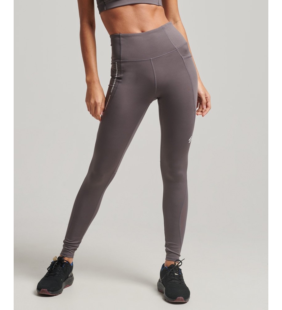 Calça legging longa Superdry Active Mesh cinza
