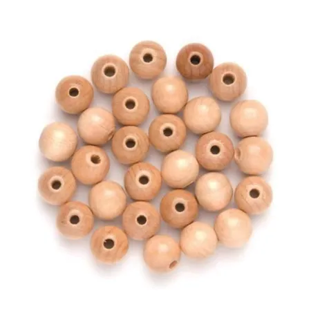 Glorex Holzperlen Natur, 12mm 28 Stück