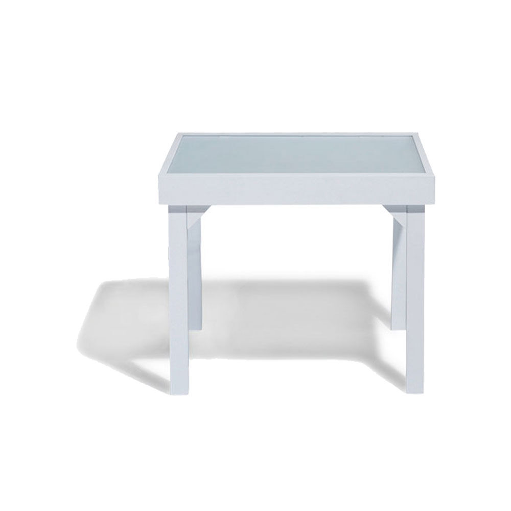 Table de jardin extensible Oslow 4 à 8 personnes blanc gris