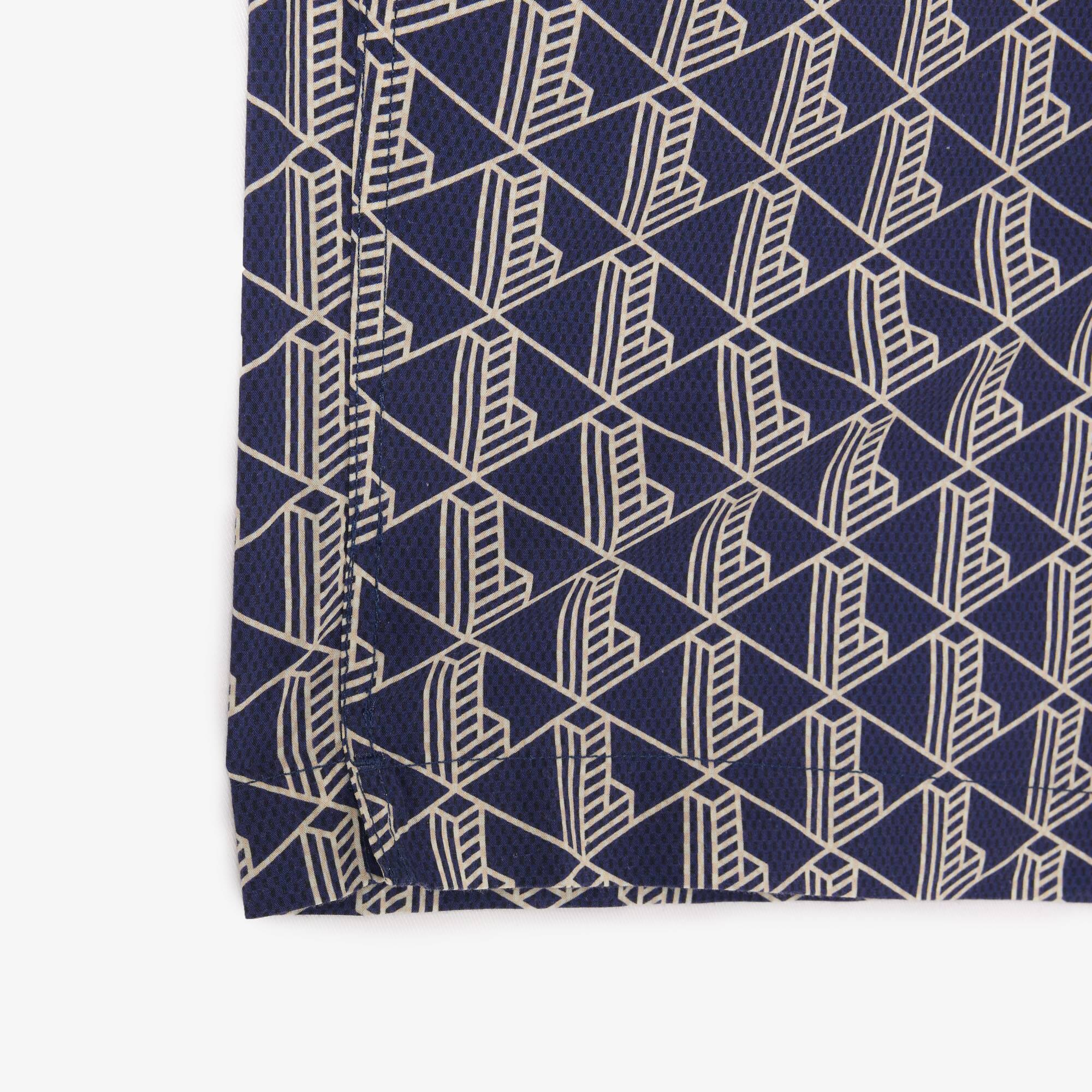 Chemise manches courtes imprimé monogramme Manches Courtes - Bleu - Lacoste - Homme