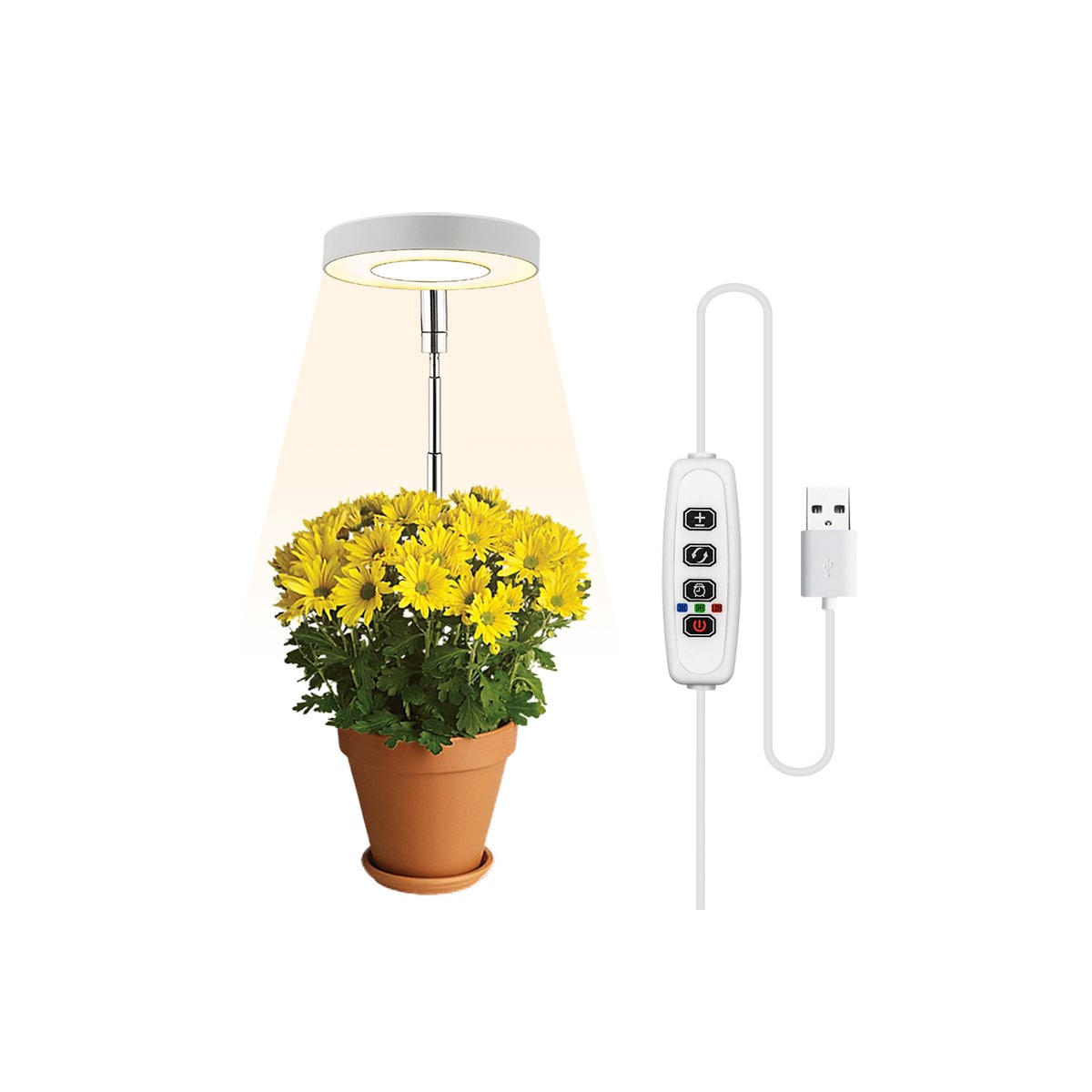 INF Plantebelysning for potteplanter varmhvit/hvit