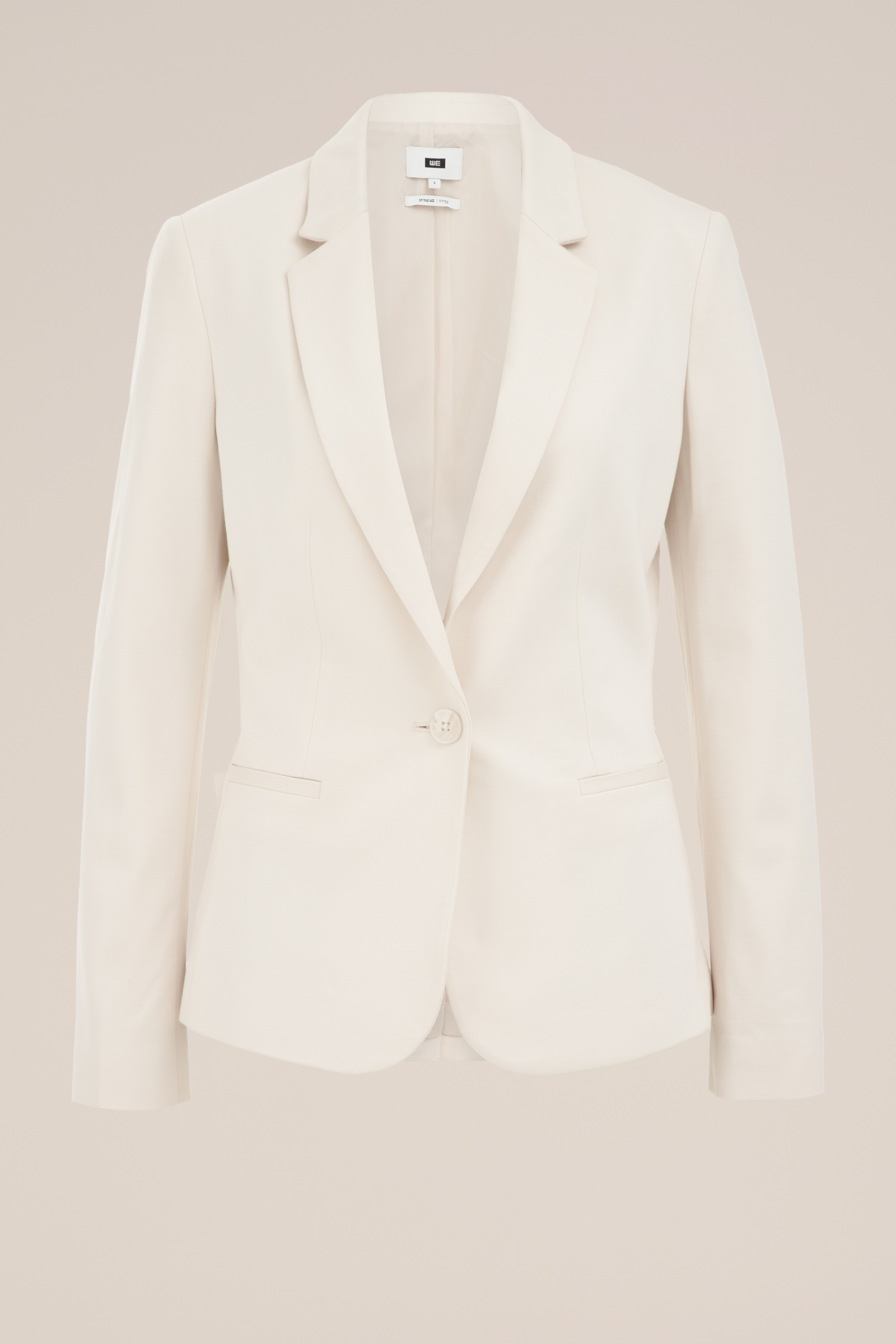 getailleerde jersey-stretch blazer WE Fashion Gebroken wit