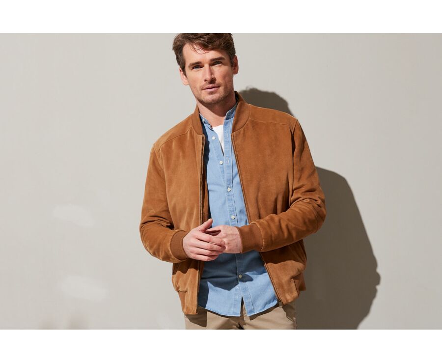 Blouson homme cuir Caramel - SEAN