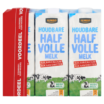 Jumbo Houdbare Halfvolle Melk Voordeelverpakking 6 x 1 L