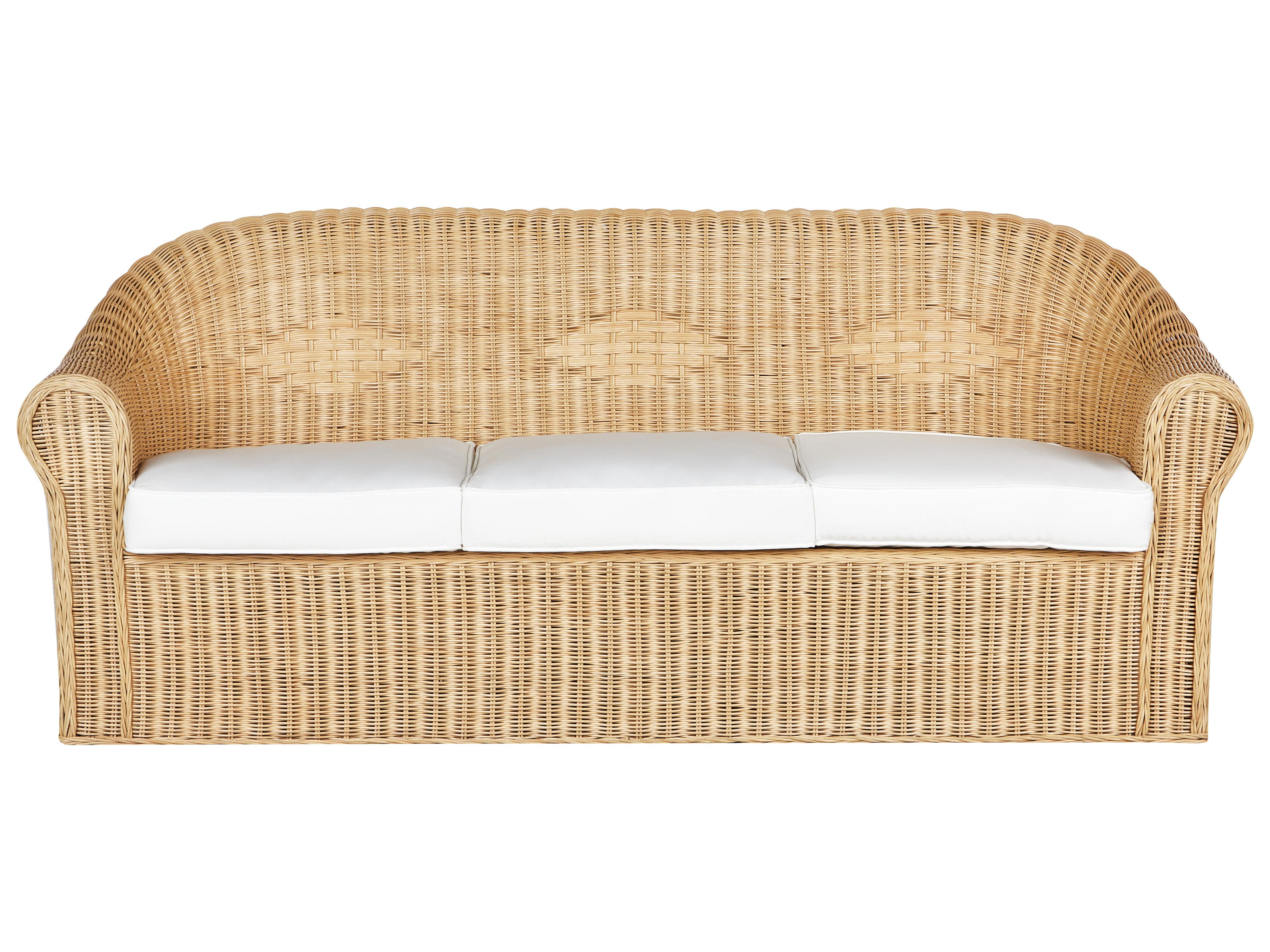 Tuin loungebank 3-zits LIVADEIA Rotan Natuurlijk