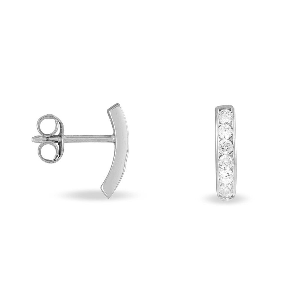 Créoles Callyste Rondes Argent Blanc Oxyde De Zirconium