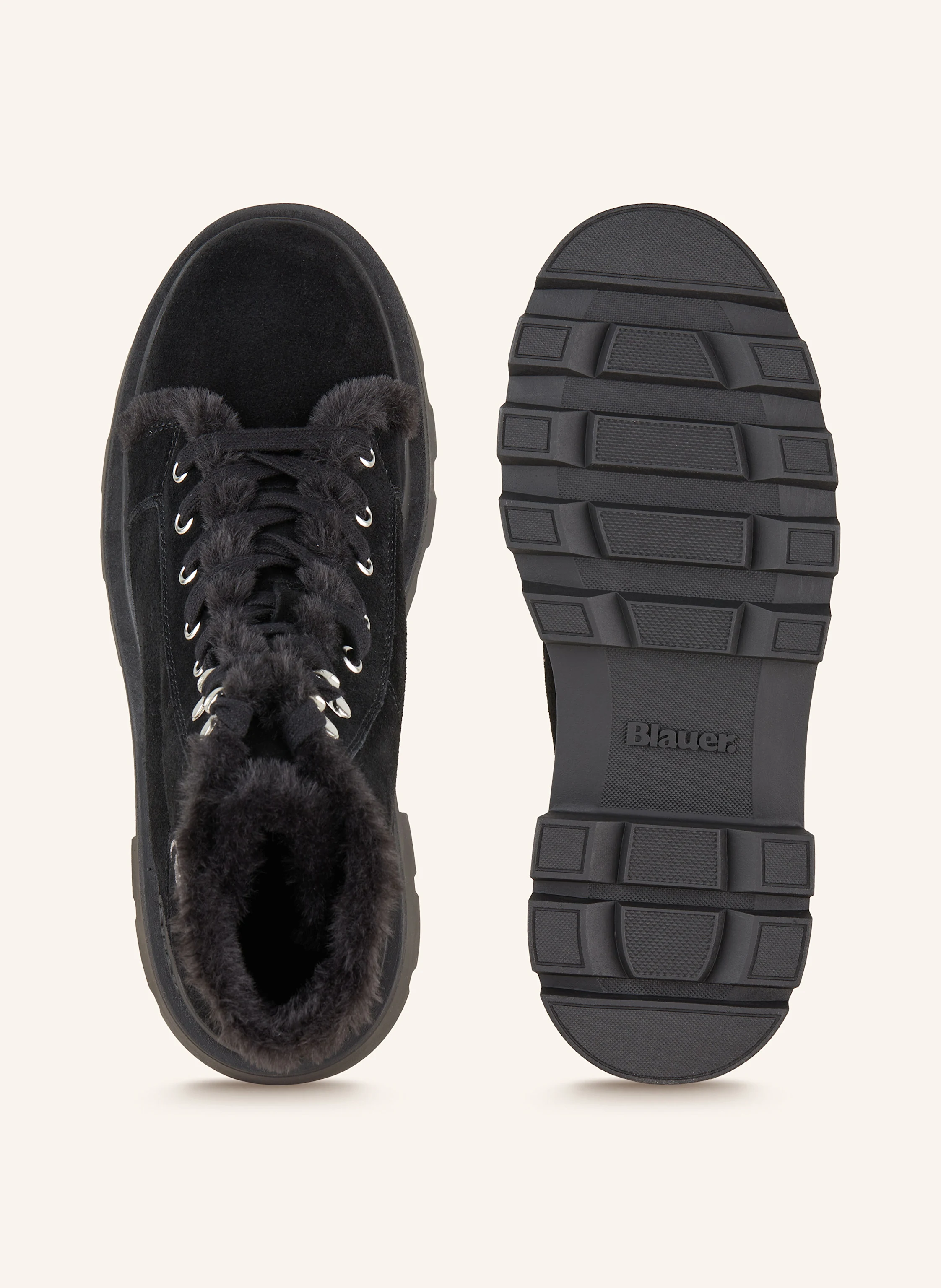Blauer Schnürboots