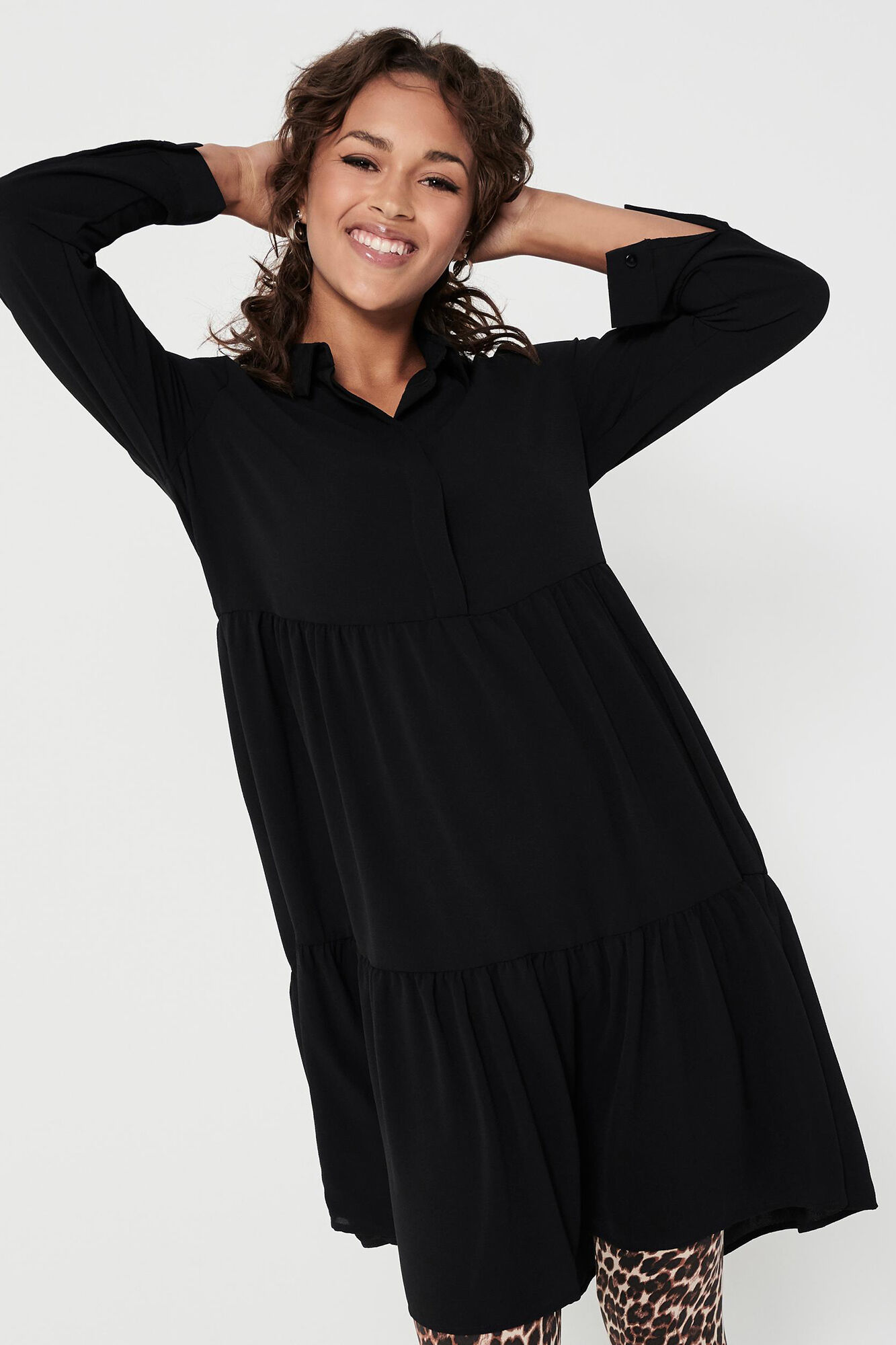 vestido camisa midi