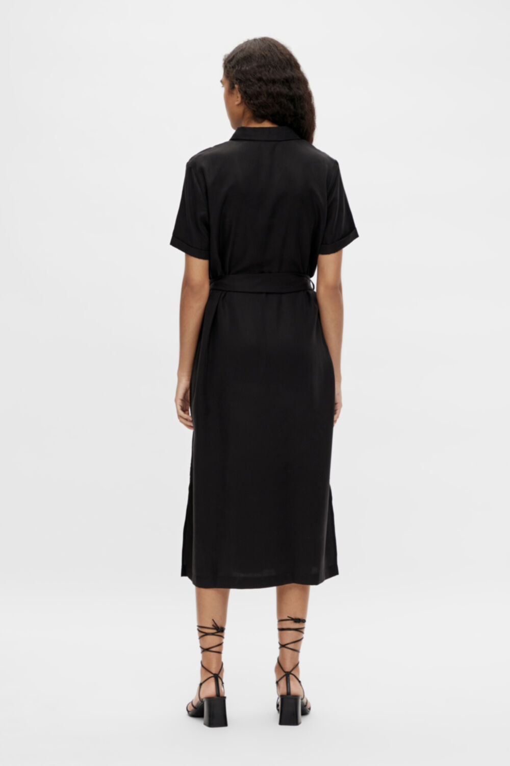 Vestido camisa grande - Preto