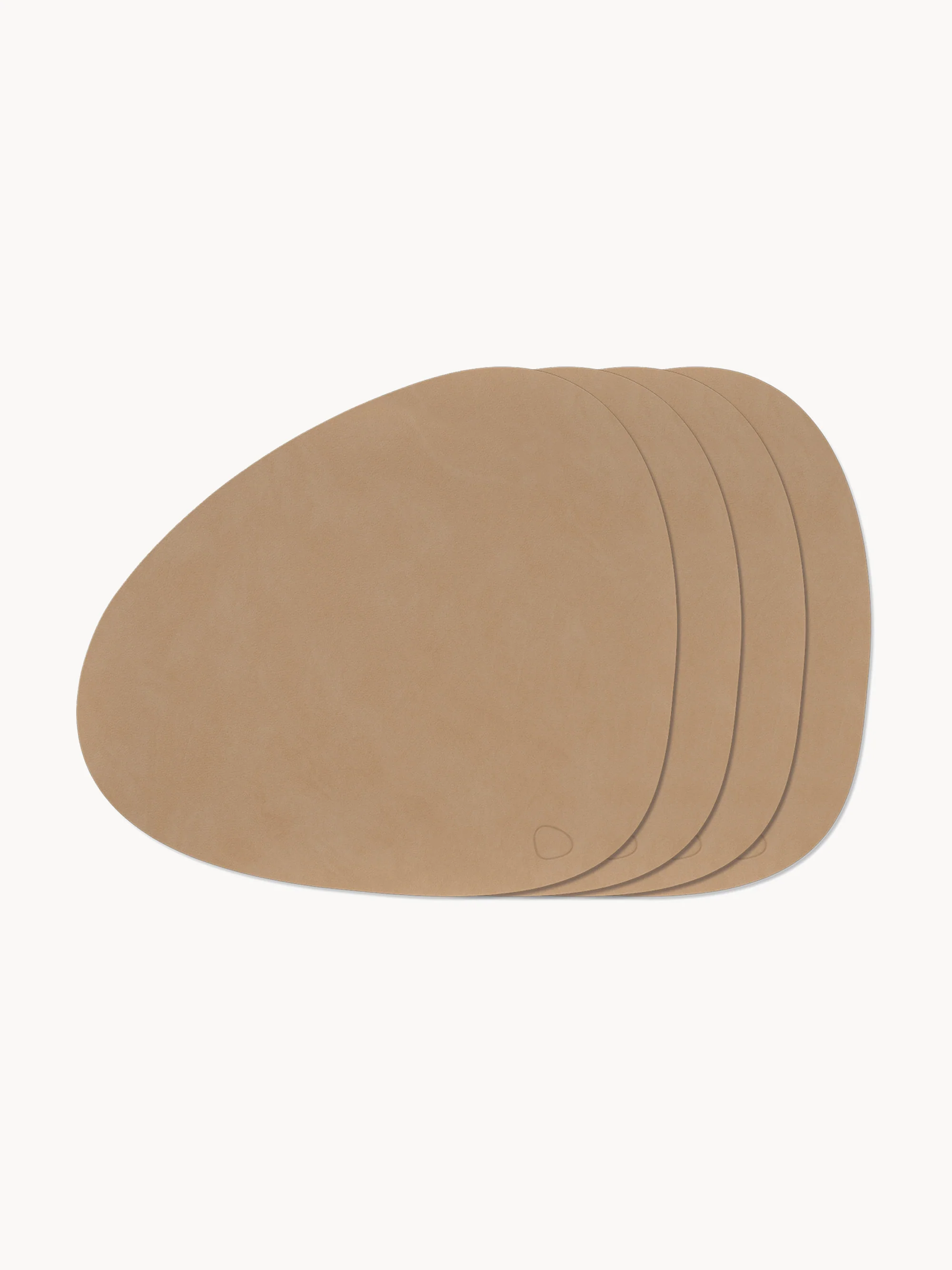 Asymmetrische leren placemats Curve, 4 stuks