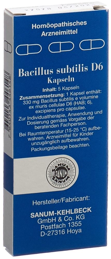 SANUM Bacillus subtilis Kaps 6 D Blist 5 Stk