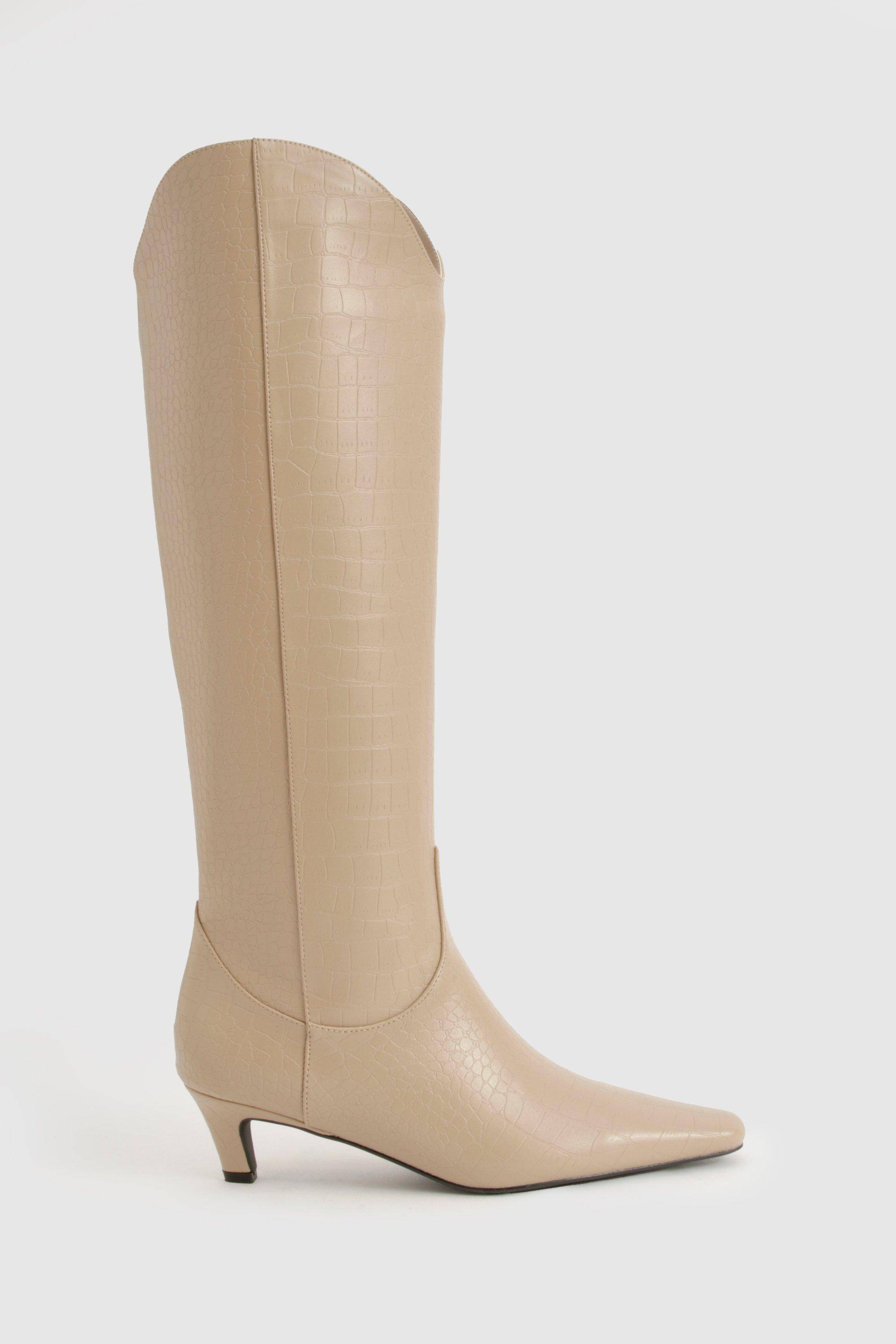 boohoo Bottes mi-hautes Croc à talon bas