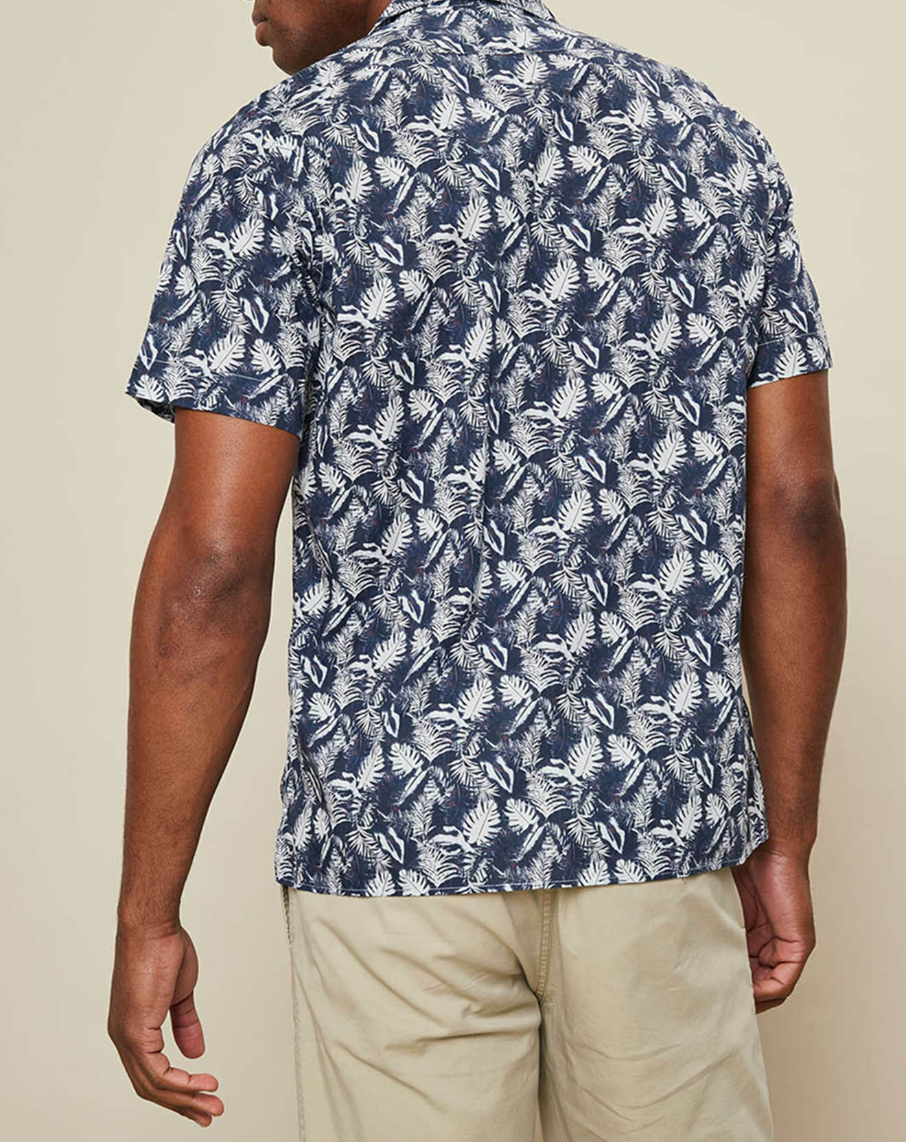 Hartford Chemise slim Slam imprimée palmiers bleu/blanc