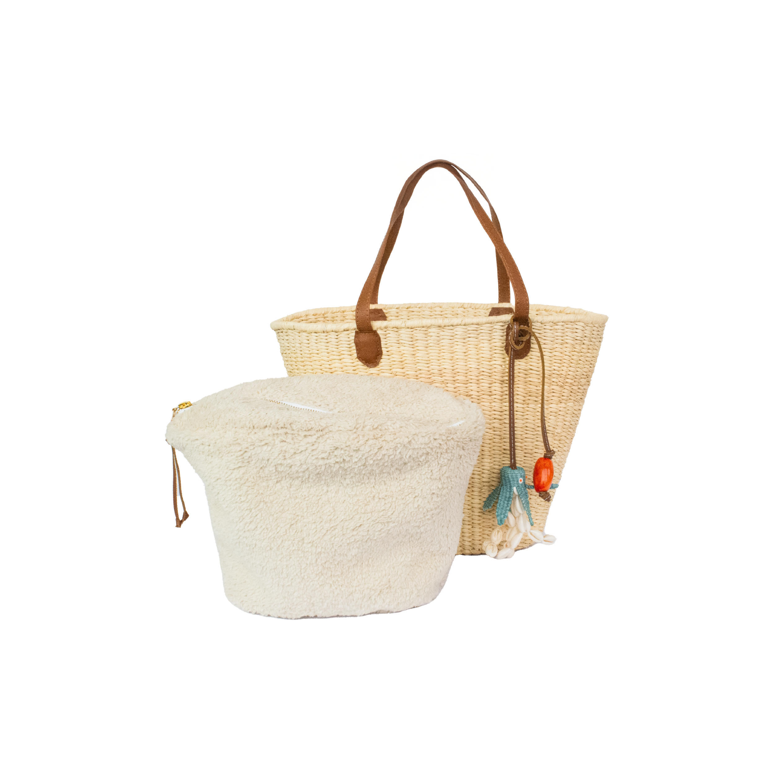 Sac cabas moyen en paille