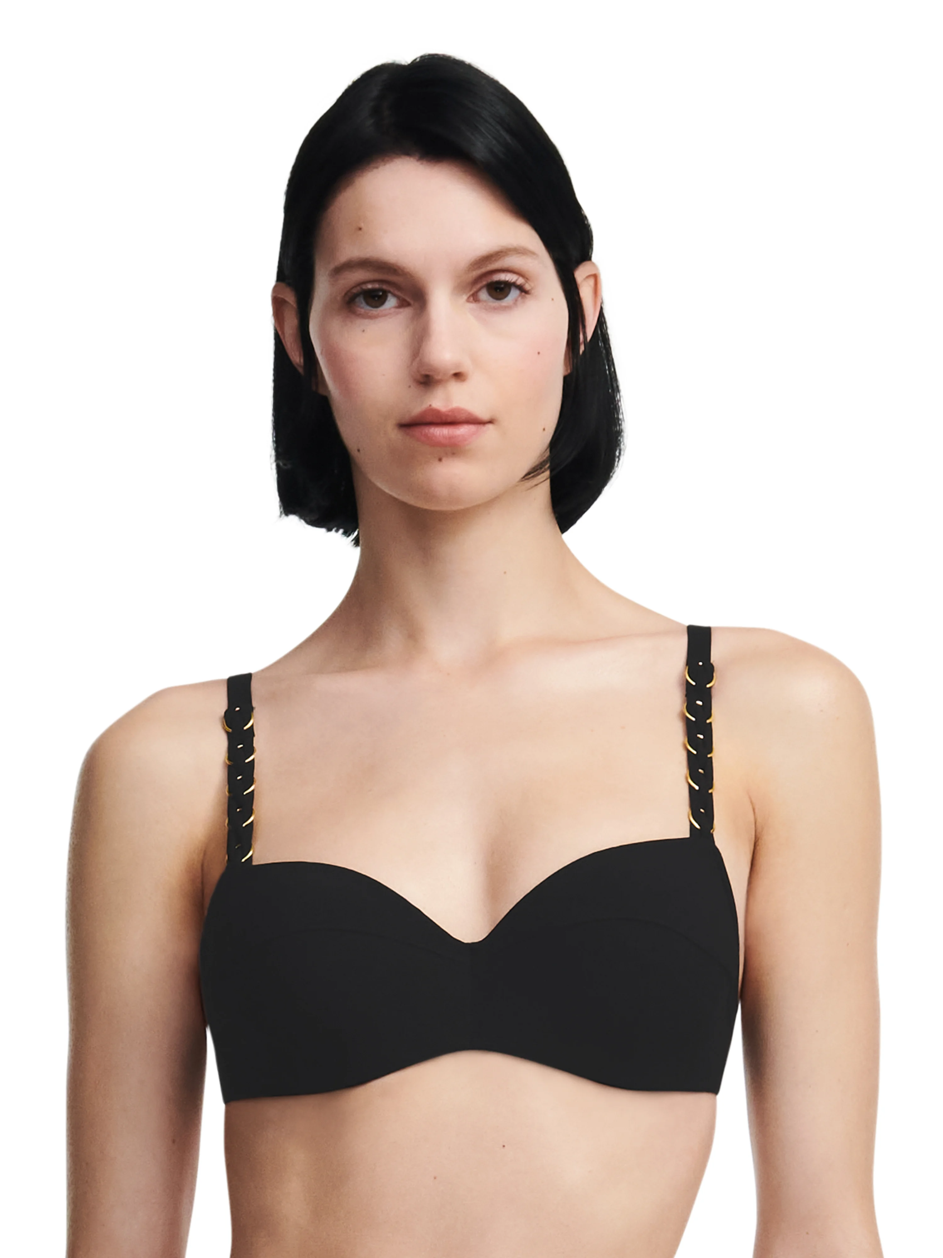 EMBLEM - Haut de maillot de bain corbeille mémoire de forme bretelles multi-positions | Noir