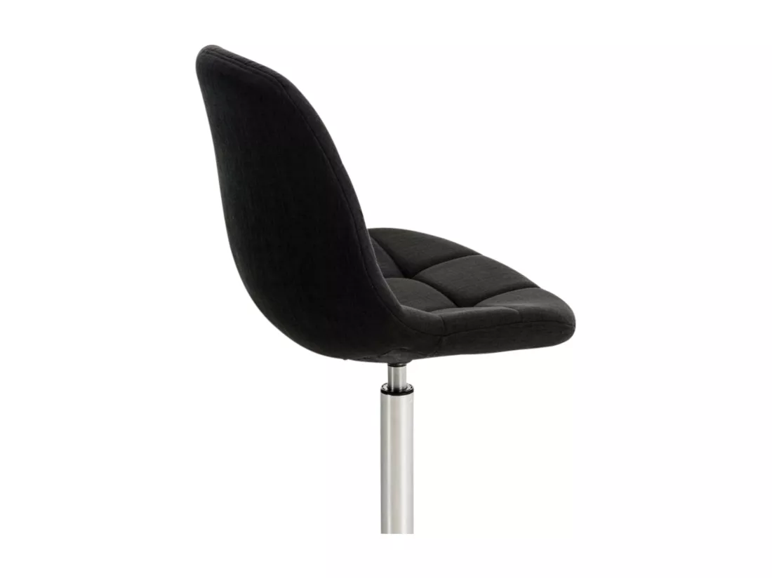 Lot de 2 Chaise de bureau - Tissu & Métal chromé - Noir - Emil