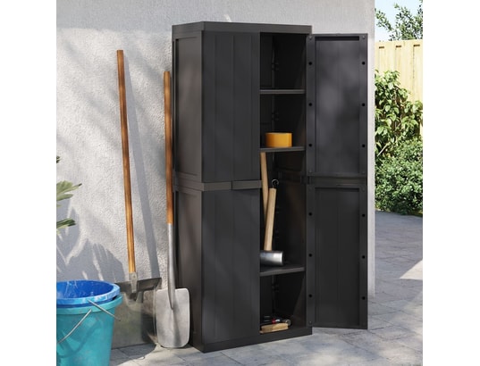 VIDAXL - Armoire de rangement d'extérieur noir 65x37x165 cm pp