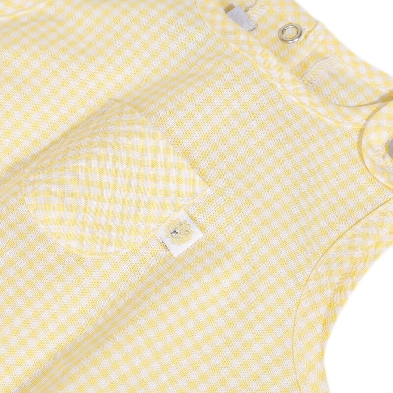 Combi en voile de coton vichy jaune naissance Absorba Aucune nuance