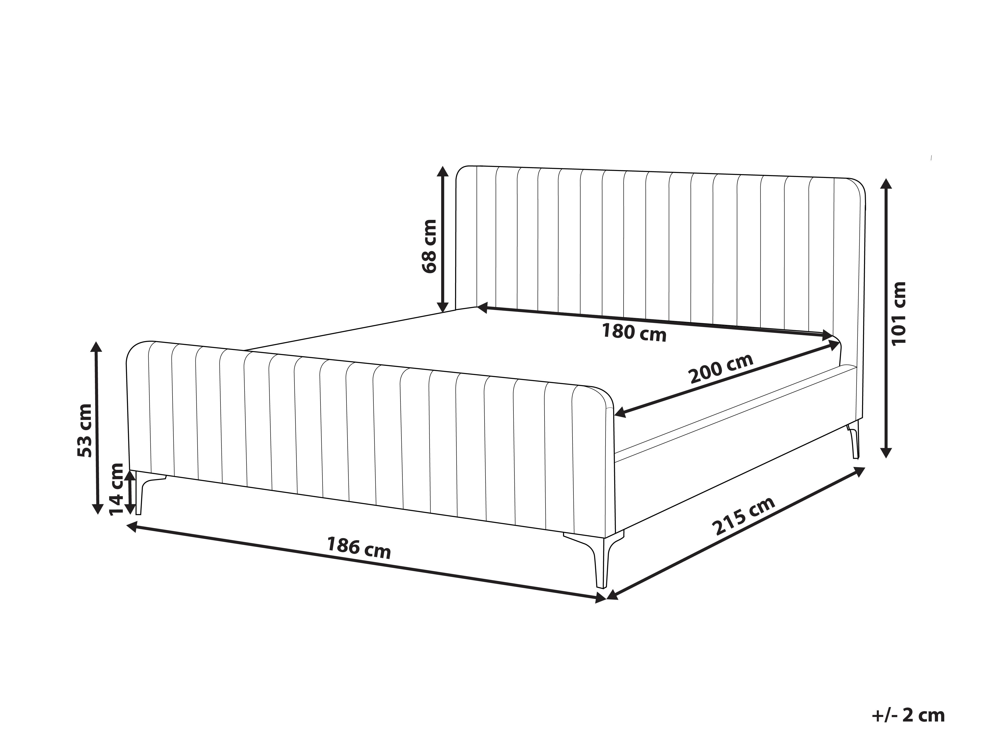 Bed Bouclé LUNAN 180 x 200 cm Beige