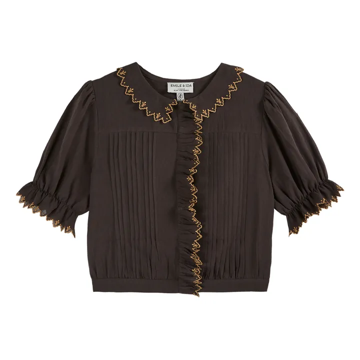 Emile et Ida Blouse Zober Brodée - Collection Femme | Gris anthracite