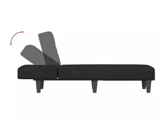 Prolenta Premium - Chaise longue noir velours