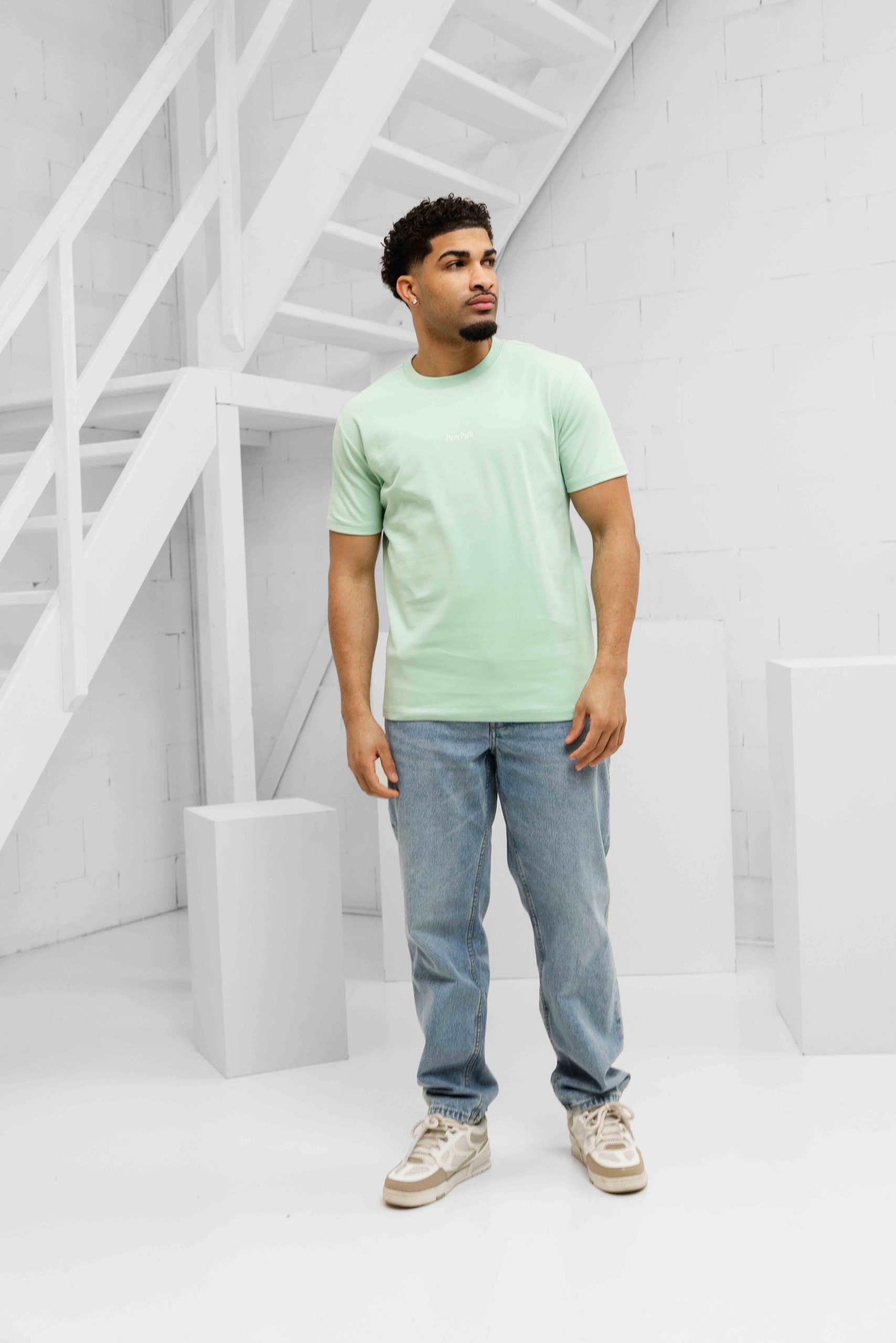 Pure Path Bold Emblem T-Shirt Heren Lichtgroen