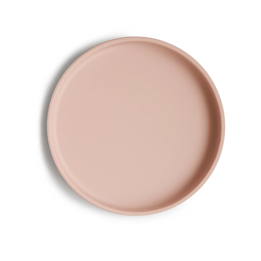 mushie Silikonteller Classic mit Saugfuß Blush