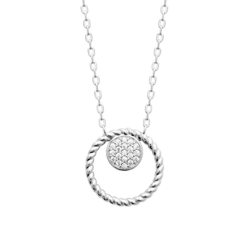 Collier Femme - Argent 925 - Oxyde de zirconium - Longueur : 45 cm