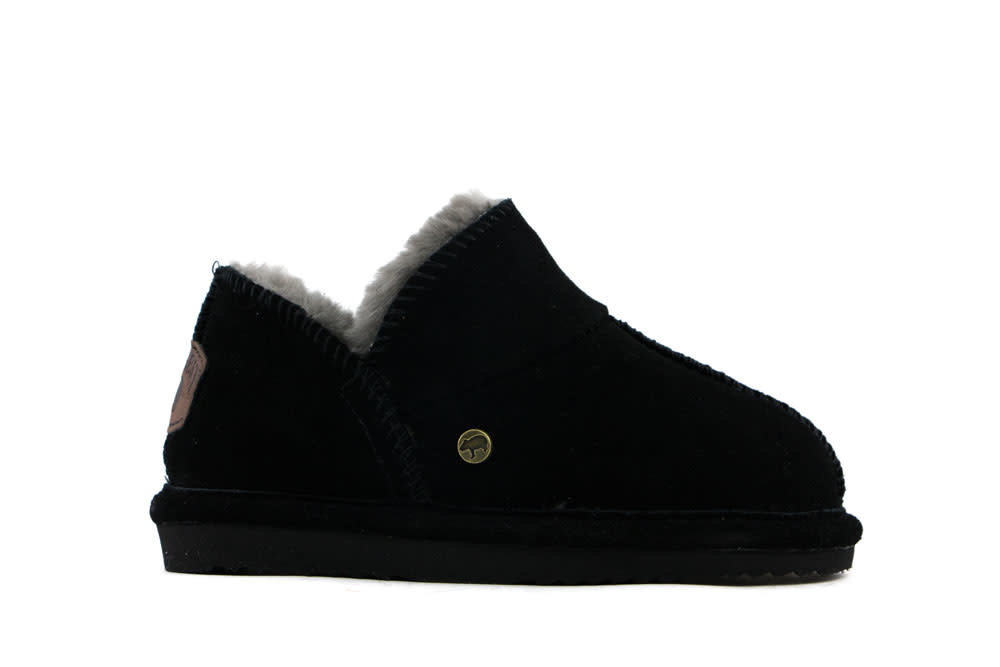 Warmbat Pantoffels Willow Kids Zwart Suede