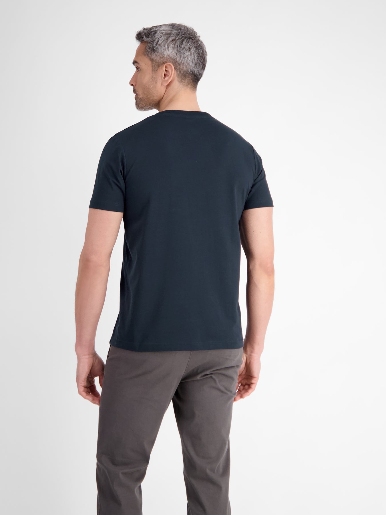 Unifarbenes T-Shirt mit Print