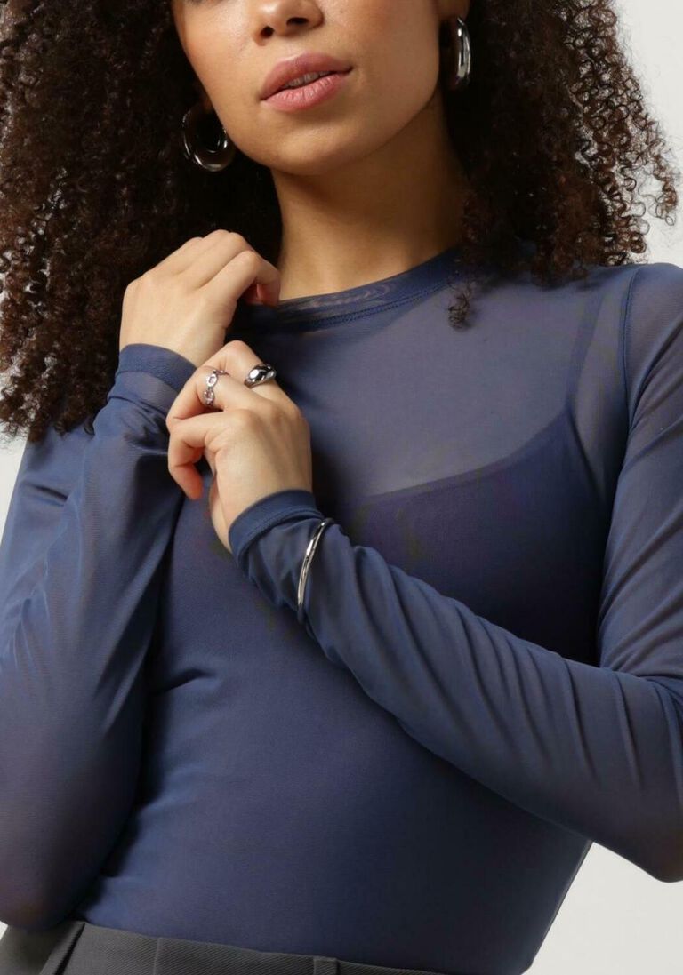 VANILIA blauwe vanilia top mesh longsleeve