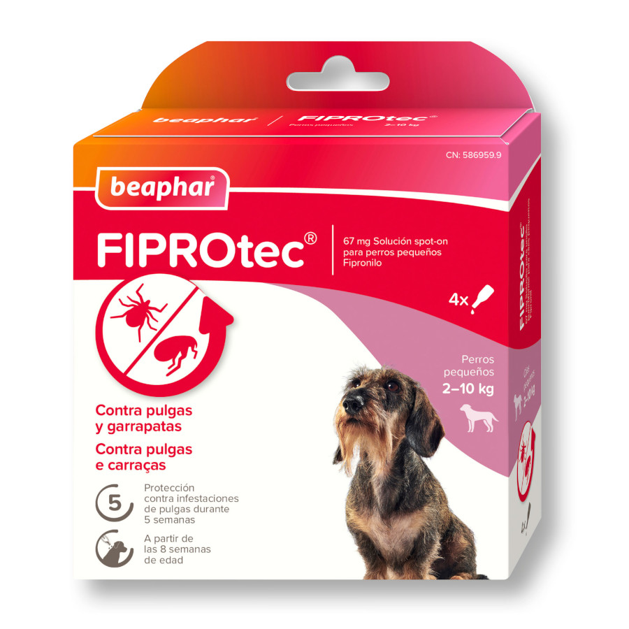 Pipetas Beaphar FiproTec para cães de raças pequenas