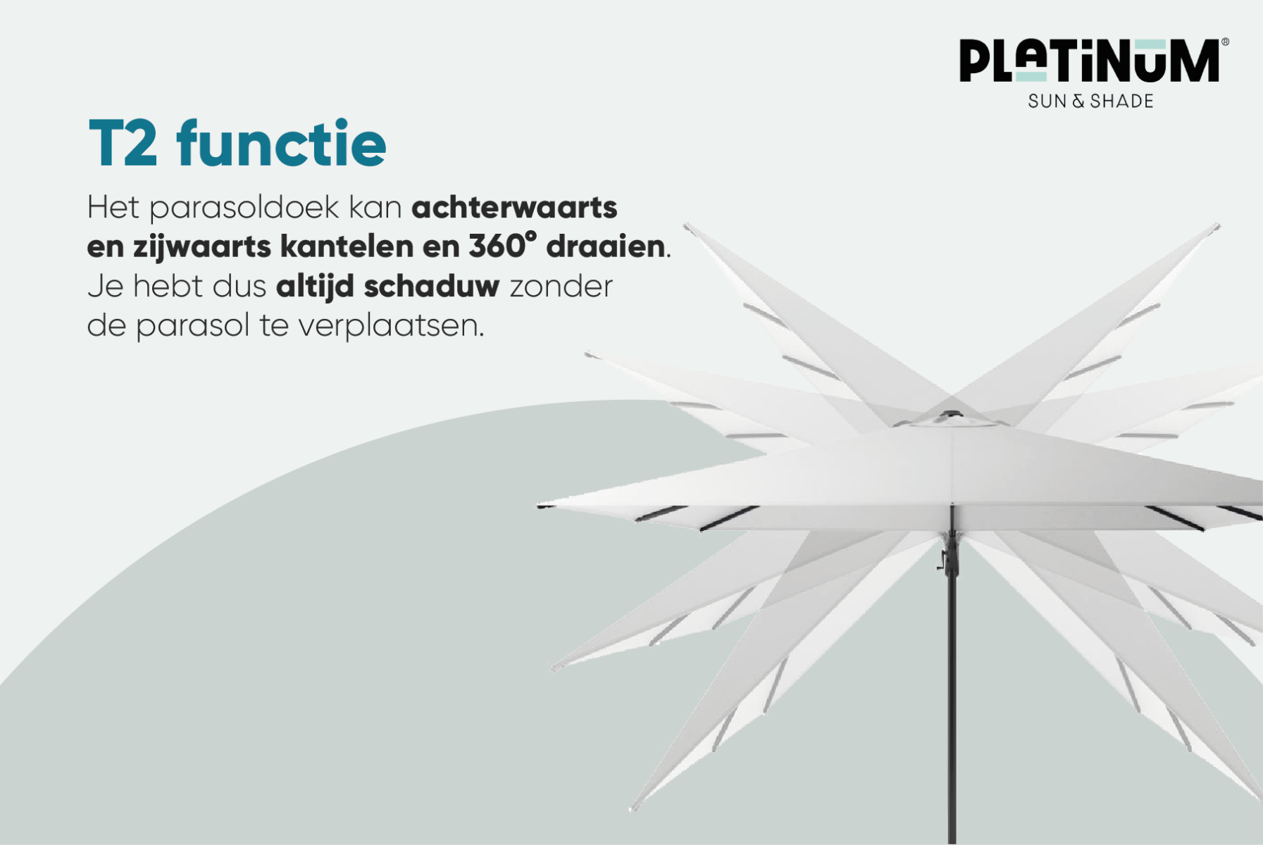 Platinum Challenger Zweefparasol T2 premium - 3x3 m. Lush Green