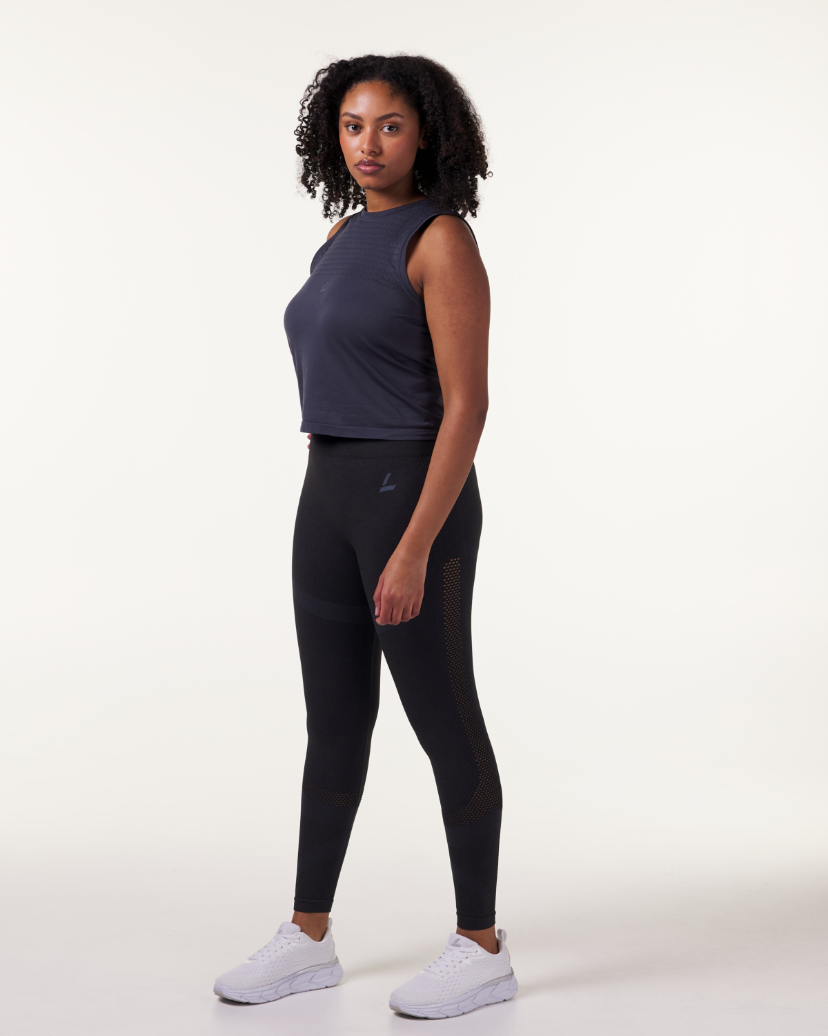 LEVITY Eclipse Mesh Seamless Tights Blue Ink Marl