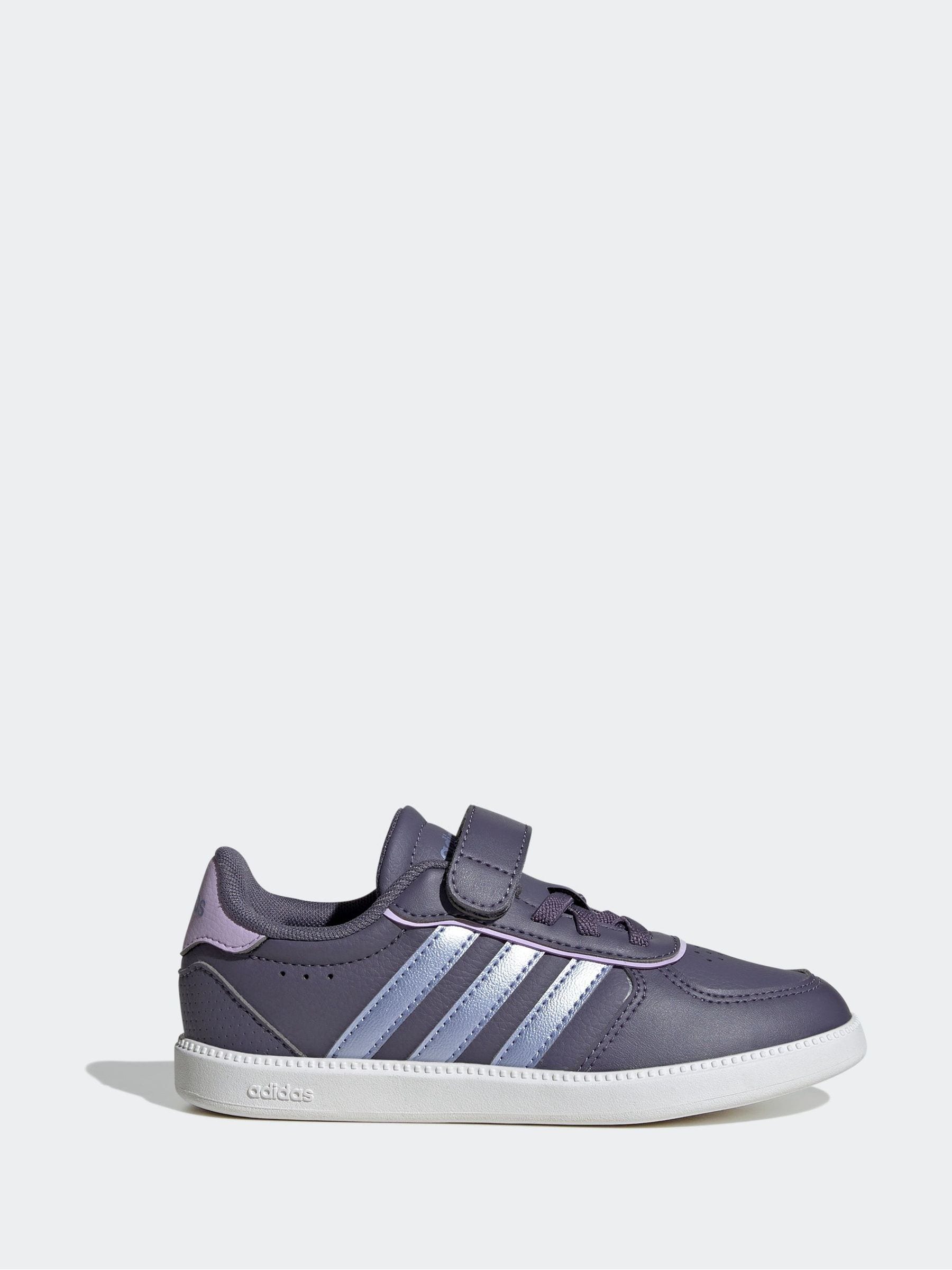 Blue Purple/Metallic - adidas Breaknet Sleek Elastic Lace Kids Trainers
