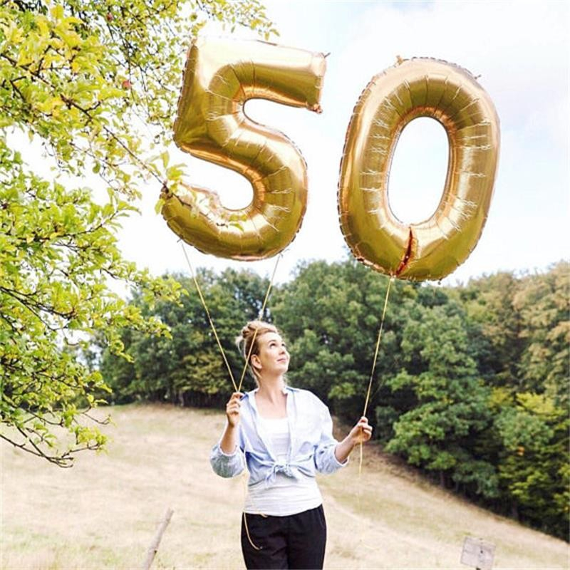 (2-tlg. Set) 100cm Zahlen Ballon Geburtstags Party Luftballon Folienballon - Zahl 30 / Gold