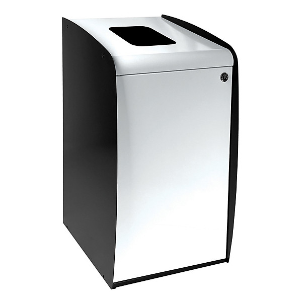 Borne à déchets modulaire Roxy noire blanche 80 litres, ouverture frontale