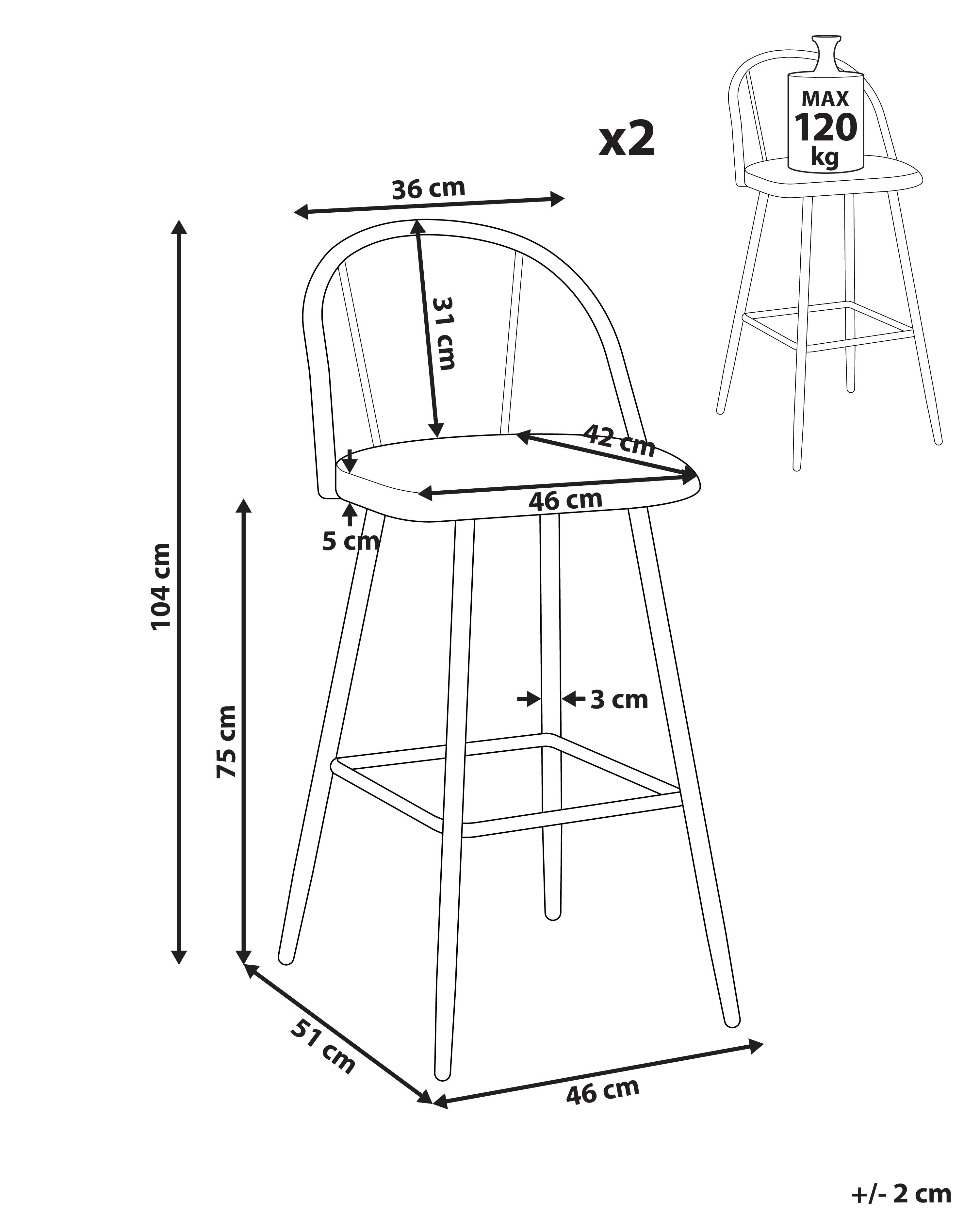 Set van 2 barstoelen CORNELL Metaal Groen
